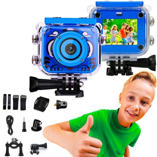 Extralink Kids Camera H18 Blue | Camera | 1080P 30fps, IP68, 2.0" screen