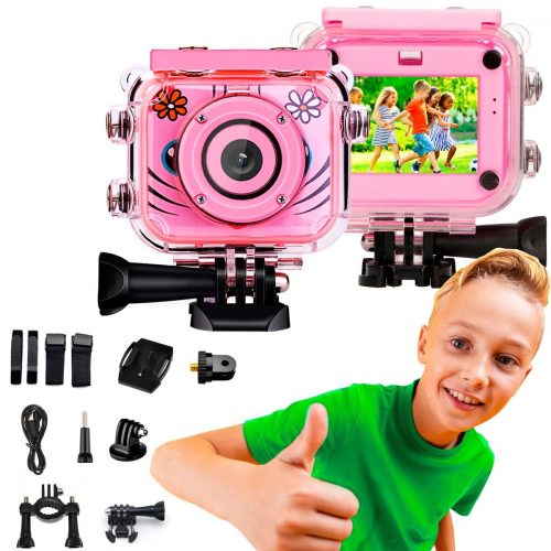 Extralink Kids Camera H18 Pink | Camera | 1080P 30fps, IP68, 2.0" screen