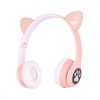 Extralink Kids Cat-Ear Wireless Headphones Pink | Wireless Headphones | Bluetooth 5.0, RGB Lighting