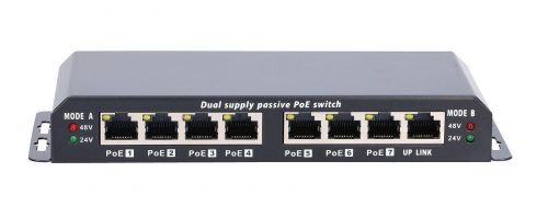 Extralink 8-7 PoE | PoE Switch | 7x 100Mb/s PoE, 1x Uplink RJ45, Power Supply 24V 2.5A