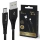 Extralink Smart Life Braided 15W USB Type-A to Type-C 2m Black | USB Cable | 6.5V 3A