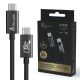 Extralink Smart Life USB Type-C to Type-C Cable Braided Black | USB-C Cable | 240W, 40Gbps, 200cm