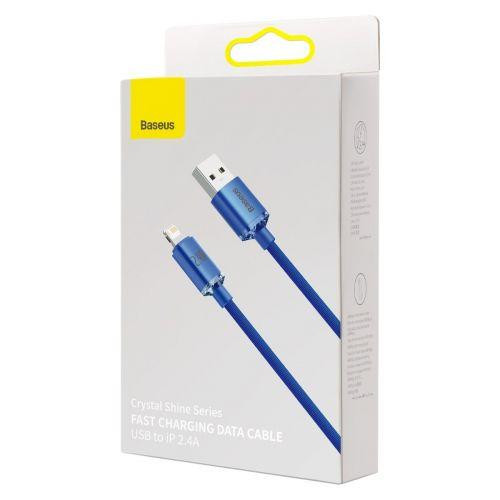 Baseus Lightning Crystal Shine Cable Series Fast Charging Data Cable 2.4A 2m Blue (CAJY000103)