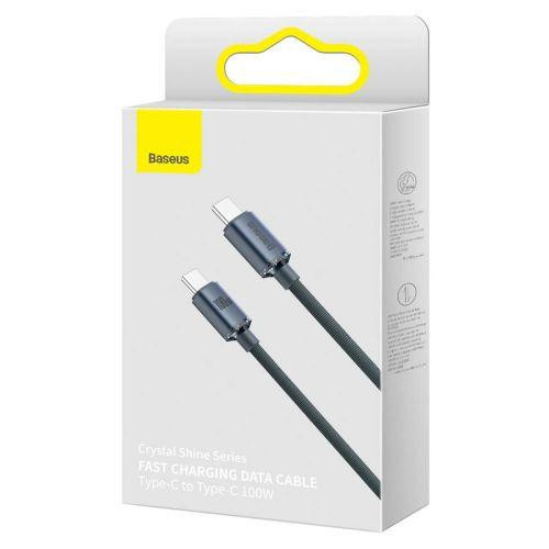 Baseus Type-C - Type-C Crystal Shine series fast charging data cable 100W 1.2m Black (CAJY000601)