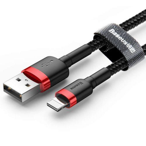 Baseus Lightning Cafule Cable 2.4A 0.5m Red + Black (CALKLF-A19)