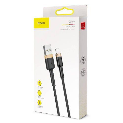 Baseus Lightning Cafule Cable 2A, 3m Gold/Black (CALKLF-RV1)