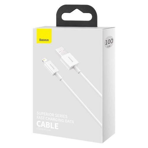 Baseus Lightning Superior Series cable, Fast Charging, Data 2.4A, 1m White (CALYS-A02)