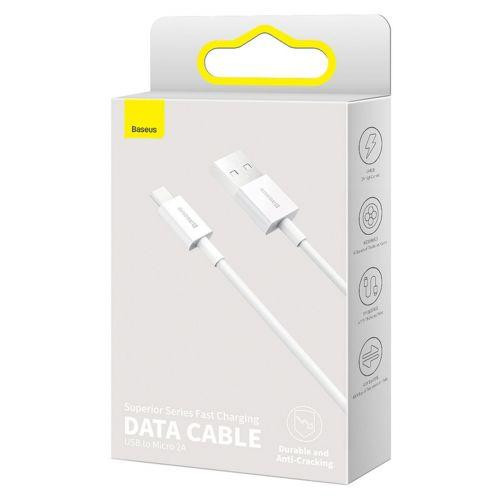 Baseus Micro USB Superior cable, fast charging cable 2A 1m White (CAMYS-02)