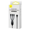 Baseus Universal Flash Series 3-in-1 Fast Charging Data Cable (USB-A to Micro + Lightning + Type-C) 100W, 1.2m Black (CASS030001)