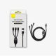 Baseus Universal Flash Series II 3-in-1 Fast Charging Data Cable (USB-A to Micro + Lightning + Type-C) QC, PD 100W, 1.2m, Black (CASS030101)