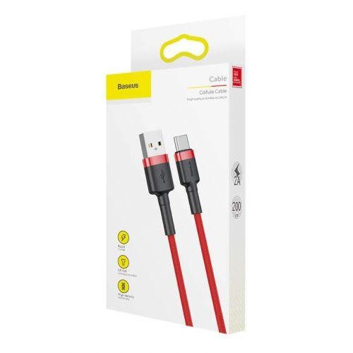 Baseus Type-C Cafule Cable 2A 2m Red + Red (CATKLF-C09)