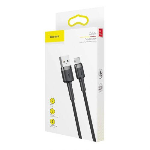 Baseus Type-C Cafule Cable 2A 2m Gray + Black (CATKLF-CG1)