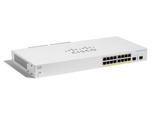 Cisco CBS220-16P-2G | Switch | 16x RJ45 1000Mb/s PoE, 2x SFP, Desktop, Rack, 130W