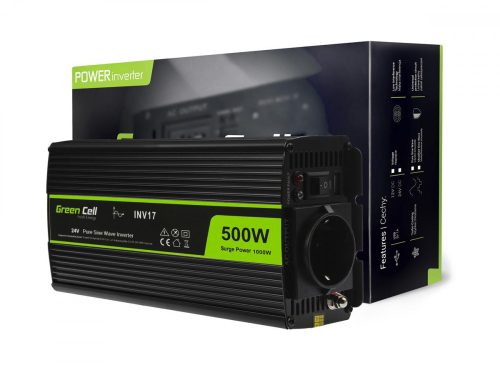 Green Cell INV17 | Voltage converter | 24V, 500W, pure sinwave