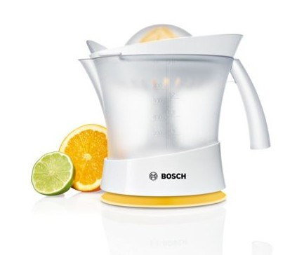 BOSCH MCP3500N Citrusprés, 25 W, 2 irányba forgó kúp, Fehér/Napsárga (MCP3500N)