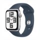 APPLE WATCH SE 2ND GENERATION 2023 (GPS) 44MM SILVER ALUMINUM CASE WITH STORM BLUE SPORT BAND - S/M - SILVER