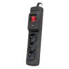 Armac Multi M3 | Power strip | anti-surge system, 3 sockets, 1,5m cable, black