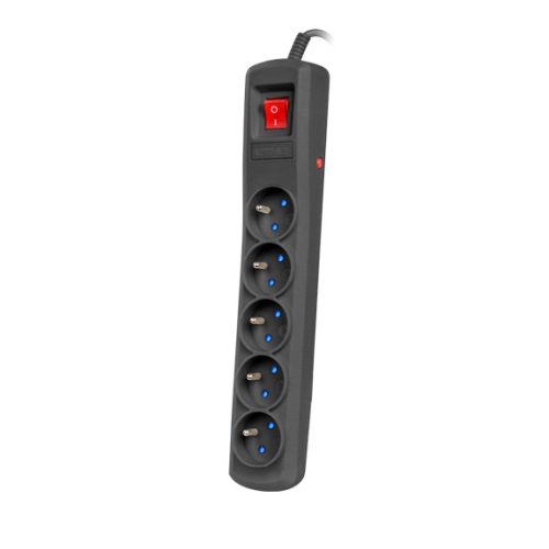 Armac R5 | Power strip | anti-surge system, 5 sockets, 3m cable, black