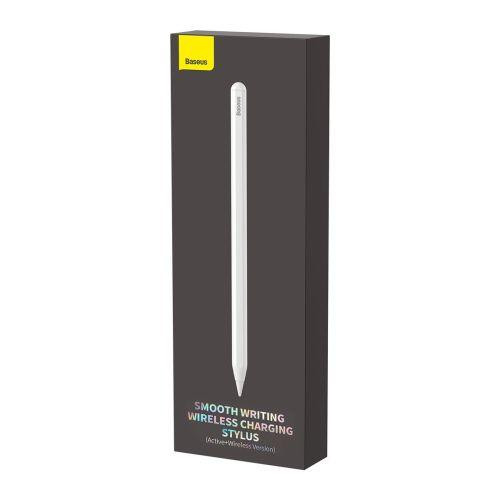 Baseus Tablet Tool Stylus Pen Wireless Charging with LED Indicator + Active Replaceable Tip for iPad, White (SXBC020102)